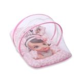 Mommers Baby Folding Mosquito net, Umbrella Net for Travel and Bed, Breathable Mosquito Protection for Kids (0 to 6 Months) Pink