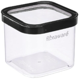 Floraware Food Safe Plastic Multiuse Square Fit-Lock Airtight Storage Jar,Containers for Kitchen Storage Set I Grocery Kitchen Container Set I Multipurpose Jar, 750 ml, set 1 BPA free, Black