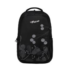 F Gear Century Black 27L School Backpack, Raincover, Water-Resistant