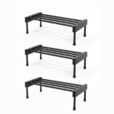 KYARI Elevate Square Tube Iron Plant Stand (Set of 3) | Heavy Duty Pot Stand for Indoor & Outdoor Plants | Rust-Resistant Metal Flower Pot Holder for Balcony & Living Room | Black