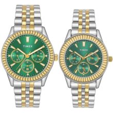 TIMEX Analog Watch for Unisex with Green Round Dial & Multicolor Stainless Steel Bracelet Band Water Resistant Unisex Wrist Watches – TW0PRE002