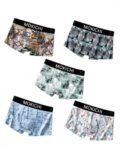 MOKICHI Men’s Printed Boxer Briefs for Comfortable Everyday Wear | Stretchable Trunks with Soft Waistband | Stylish Printed Innerwear for Men | Pack of 5