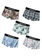 MOKICHI Men’s Printed Boxer Briefs for Comfortable Everyday Wear | Stretchable Trunks with Soft Waistband | Stylish Printed Innerwear for Men | Pack of 5