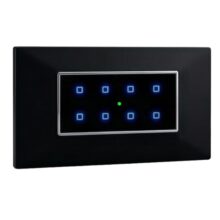 Smarteefi Touch 8 Port Modular Wifi Smart Switch Board, 8 Smart Switches, Compatible With Alexa & Google Home, Black (Size: 4M (146Mmx94Mmx40Mm))