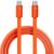 Portronics Flatro 60W Flat Design fast Charging Type C Cable, Strong Nylon Braided, Data Sync, Tangle Free Flat Design, Durable Aluminium Connector, Compatible With Type C Devices(Orange)