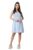 POPWINGS Casual Fit and Flare Sleeveless Square Neck Knee-Length Front Printed Slit Dress for Women || Stylish Summer Woman Dresses Light Blue