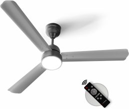 Longway Luminair with LED Light Ultra High Speed 5 Star 1200 mm 3 Blade Ceiling Fan(BLDC Motor with Remote | Gray | Pack of 1)