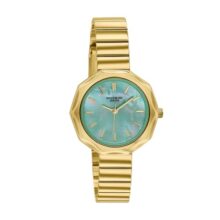 Sonata Poze 9 with Quartz Analog Green Dial IPG SS Cut fold Strap Watch for Women – SP80184YM02W