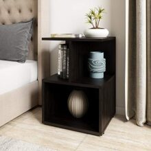 Amazon Brand – Solimo Uno Engineered Wood Wenge Finish Contemporary Bedside Table (Brown)