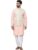SOJANYA (Since 1958 Men’s Pure Cotton Peach Kurta and White Pyjama with Cream Nehru Jacket