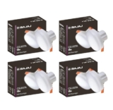 Bajaj Polycarbonate Celesta LED Downlight 3-in-1 Colour | 5W LED Downlight | for Smaller Spaces | Long Life of 25000 Hours (Pack of 4)