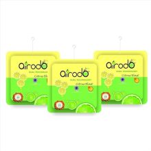 Airodo Air Freshener Power Pocket Gel | Long Lasting Premium Fragrance Booster | Automatic Room Freshener | Skin Friendly Assorted Mix Scents Suitable For Home/Office/Bathrom (Lemon, Pack Of 3)