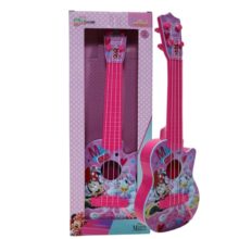 Kriiddaank Minnie Mouse Theme 4-String Toy Guitar For Girls – Lightweight & Durable Educational Musical Instrument For Toddlers – Pink Disney Character Guitar| Birthday Gift For Kids Ages 3+, 43Cm