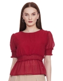 Marie Claire Women’s Regular fit Top (MC2098_Red X-Small)