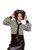 Black Floral Front Open Wool Cardigan