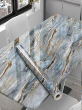 Marble Wallpaper Vinyl Roll – Peel & Stick DIY Wall Sticker for Kitchen Countertop, Cabinets, Furniture – Waterproof, Oil-Proof Self Adhesive Vinyl for Home Décor(60X200CM) (NEW NATURAL MOUNTAIN)