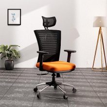 Green Soul® Inspire Office Chair, High Back Mesh Ergonomic Home Office Desk Chair With 2D Adjustable Armrests, Tandem Lumbar Support, Synchro Multi-Tilt Lock Mechanism & Metal Base (Black Orange)