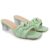ACTION Signora Women’s Slip On-On Heeled Sandals with Transparent Block Heels & Decorative Chain Strap Signora103-Green-7| Fashionable Summer Slides Trendy Chain Strap Green