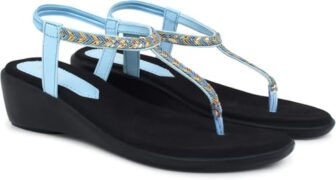Action Women’s Suede Ankle Strap Sandals| Black with Gold Chevron Pattern| Stiletto Heel_Turquoise_Blue_4