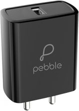 Pebble 18 W 3.1 A Mobile Charger With Detachable Cable(Black, Cable Included)