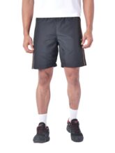 Wildcraft Men’s Solid Regular Fit Shorts| Mid Waist with Adjustable Drawcord, Black Orange, Small