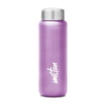 MILTON Aqua 750 Stainless Steel Water Bottle 750ml, Single Walled, ISI Certified I Leak Proof Lid, Rust Proof I For School, Office, Gym I Purple