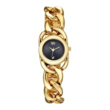 Fastrack Vyb Diva with Quartz Analog Black Dial Gold Alloy Strap Watch for Women – FV60150YM01W