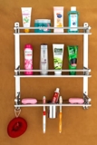 Oslen Stainless Steel 3 Layer Multipurpose Use Shelf Organizer Bathroom Shelf and Rack with Double Soap Dish and Toothbrush Holder Soap Holder Bathroom Accessories (16 x 5 x 19 inch)