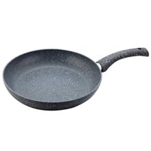 Wonderchef Granite Non-Stick Fry Pan 24cm for Kitchen, 1.8L, Non-toxic, Chemical & PFOA Free, Low-oil Cooking, Scratch-resistant, Gas Stove & Induction Friendly, Soft-Touch Handle, 2-Yr Warranty, Grey