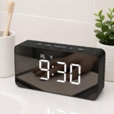 Vaanar Sena Smart Led Digital Alarm Clock With Loud Alarm, Temperature & Date Display | Usb Powered Table Alarm Clock For Bedroom & Office, Usb Cable For Continuous Display-Black