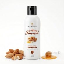 CUTIS GLOW Honey Almond Body Lotion 100 ml | Deep Nourishing Moisturizer with Honey & Almond | Repairs Dry Skin | 24H Moisturization | Lightweight Non-Sticky Formula | For Normal to Dry Skin