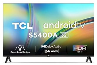 Tcl 80.04 Cm (32 Inches) Bezel-Less S Series Hd Ready Smart Android Led Tv 32S5400A (Black)