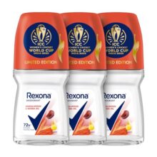 Rexona Sandalwood & Jojoba Oil Antiperspirant Roll-On | For Women | 72H Odour Protection | Limited Edition Pack – Icc Women’S Cricket World Cup India 2025 |50 Ml (Pack Of 3)