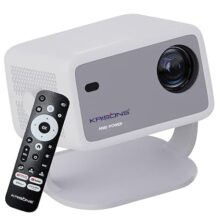 Krisons Razor 006 Smart Projector|1080P Native |4K HD Licensed Netflix/Google|Bluetooth Voice Remote|Upto14000 Lumens|Wi-Fi 6/BT5.4|Android|Auto Focus/Keystone |Primevideo,Hotstar,NetfliX (White Grey)