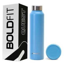 Boldfit Water Bottles Stainless Steel Water Bottle 1 Litre Steel Water Bottles for School, Office, Home, Gym 1 Litre Water Bottle for Men Leakproof, Rust Free Steel Bottle -1000 ml Bottle Sky Blue