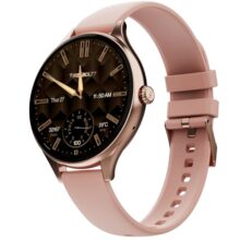 Fire-Boltt Phoenix Air Smart Watch 1.26” Round Display, Rotating Button, Wireless Charging, Ultra Lightweight Metal Body, Bluetooth Calling, Smartwatch with Silicone & Mesh Steel Straps Petal Pink