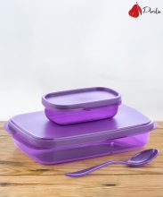 Porslin 2 Compartment Violet Lunch Box Office, School. Collage Use 2 Containers Lunch Box(400 Ml)