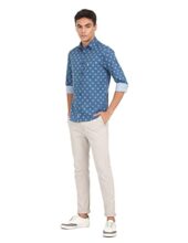 U.S. POLO ASSN. Men Blue Spread Collar Printed Casual Shirt