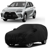 Sulfar 100% Water Resistant Car Body Cover Compatible with Mirror & Antenna Pockets for Toyota Wigo (Triple Stitched, Full Bottom Elastic, Black)