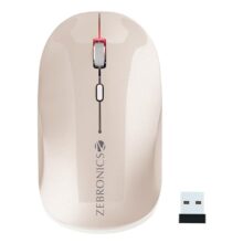 Zebronics Poise Rechargeable Wireless Mouse, Dual Mode (2.4Ghz + Bt), Upto 1600 Dpi, Silent Operation, 4 Buttons, Comfortable & Ergonomic, For Mac | Laptop | Computer (Pearl White)