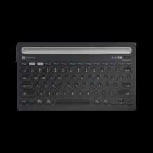 Portronics POR 2192 Bluetooth, Wireless Handheld Laptop Keyboard Compatible with Desktop, Laptop, Mac with Dual Connectivity (Bluetooth 5.3 + 2.4 GHz), Multi-Device Pairing up to 3 Devices, Built-in Tablet & Smartphone Holder Slot, Type-C Rechargeable Battery, Compact Tenkeyless Design, Multimedia F
