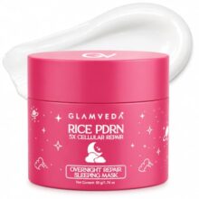 Glamveda Rice PDRN & Collagen Night Mask for Glowing Skin | Hydrating Overnight Sleeping Mask with Ectoin, Ceramides, Zinc Hyaluronate, Niacinamide & Peptides | Barrier Repair Anti‑Aging Face Mask for Dull & Dehydrated Skin, 50 g