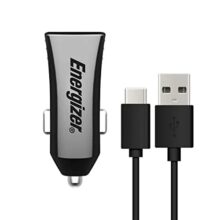 Energizer CAC 3.4A 2USB Type C2.0 Cable Charging Adapter (Black)