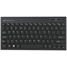 Zebronics K16 Wired Keyboard, 79-Key Layout with Integrated Multimedia Keys, 1.1m Cable Length, ₹ Rupee Key, UV Coated Keys, Spill-Proof Design, USB Interface, Slim & Compact Design
