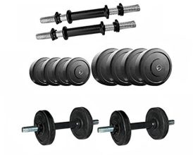 Protoner Dum20K 3-In-1 Pvc Adjustable Dumbbell Set, Black