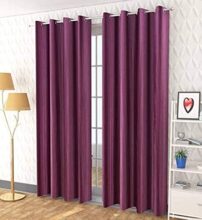 IVAZA Polyester Solid Crushed Texture Curtain, Long Door, 9 feet (2.74 m), Wine Pack of 1