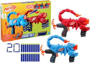 Nerf Wild Venompack, Includes 2 Easy Play Blasters, Scorpion Designs, Ages 6+ Darts & Plastic Bullets(Multicolor)