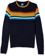 Amazon Brand – Jam & Honey Boy’S Acrylic Henley Neck Sweater (Aw21Jh-Bswt-909_Navy_6-7 Years_Navy_6 Years-7 Years)