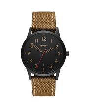 MVMT Field Qtz Basic Calendar Black Round Dial Men’s Analog Watch|Khaki Canvas Material|Khaki Color Band – 28000017-D