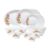 Larah by Borosil – Tiara Series, Rose Gold, 27 Pcs, Opalware Dinner Set, White